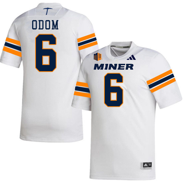 UTEP Miners #6 Kenny Odom College Football Jerseys,Uniforms-White